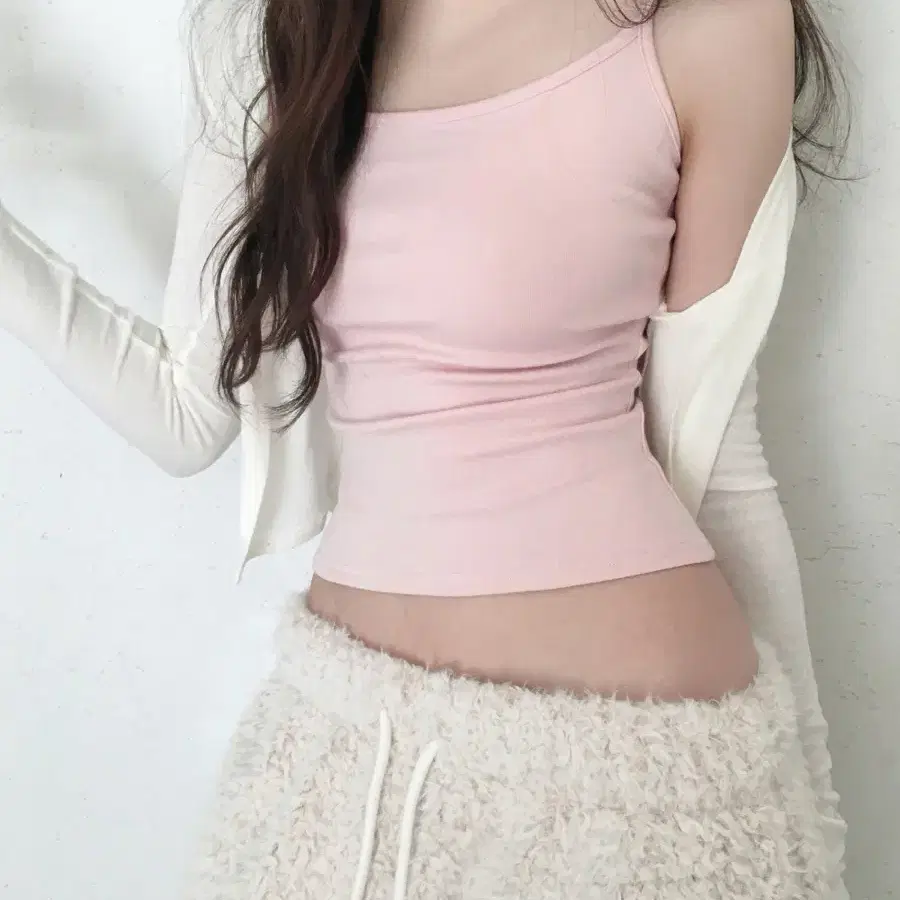 클라따 fleece sleeveless 나시 핑크