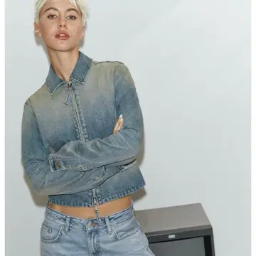 ZARA TRF 지퍼 데님 자켓