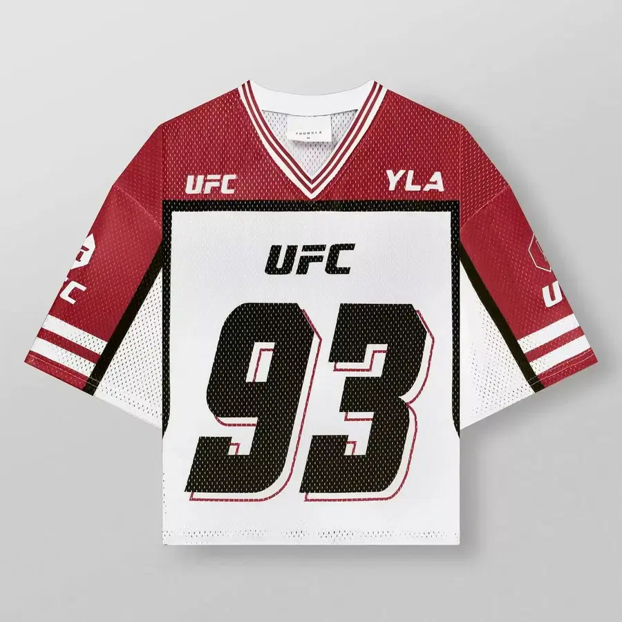 YL&UFC 커스텀 남성용 오버핏 셔츠 - 레드&화이트