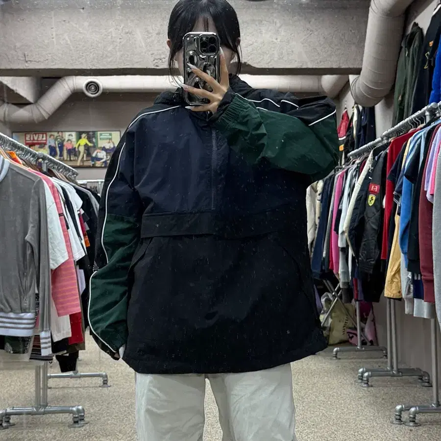칼하트WIP 사이드라인 하프집업 아노락 자켓 S148