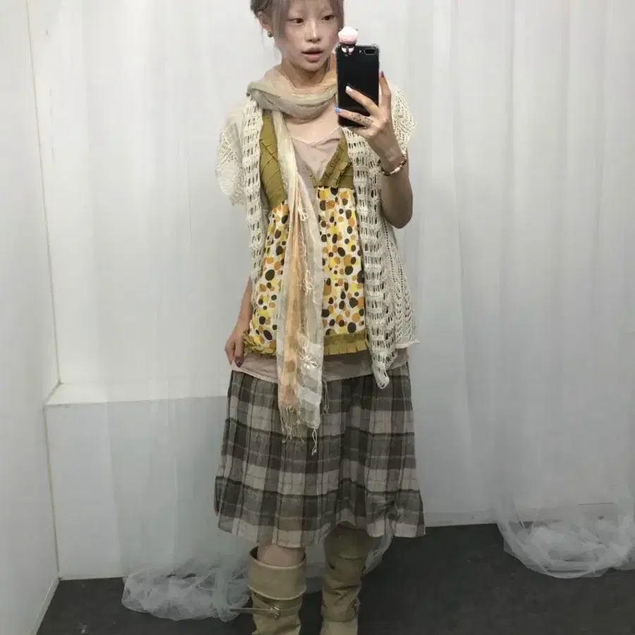 도트 러플 히피 하구미 코디 세트