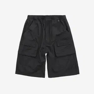 3) front cargo 1/2 pants - black 폴리테루 프론트 카고 2/1 블랙