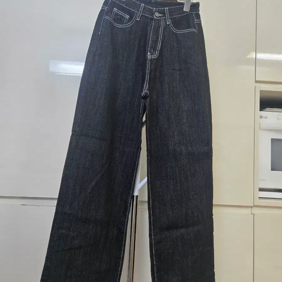 데님 와이드 팬츠 블랙