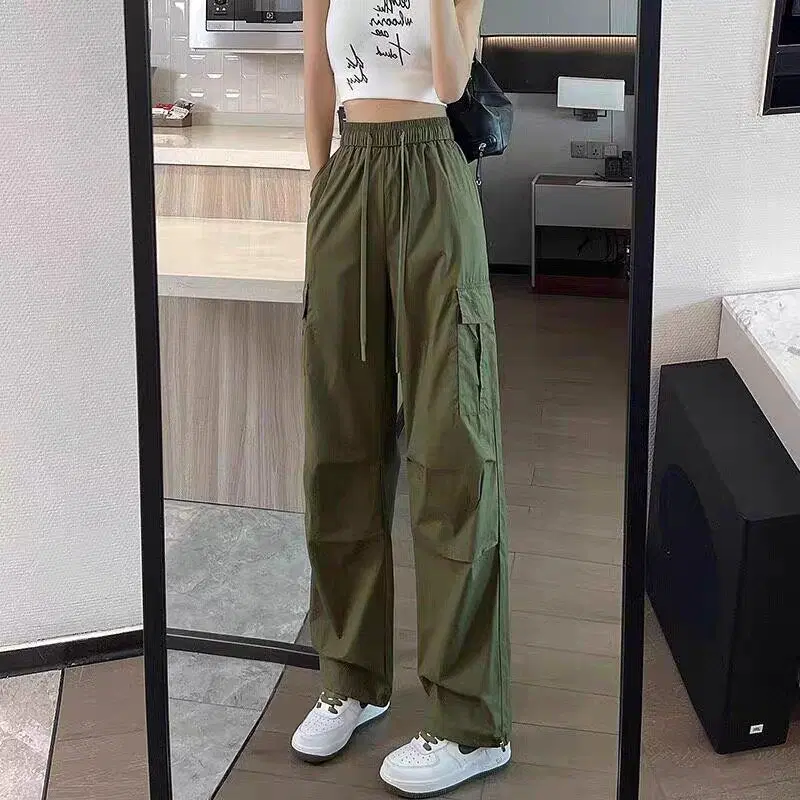 새상품 카키 카고 조거팬츠 와이드팬츠 2XL사이즈 여름바지 남녀공용