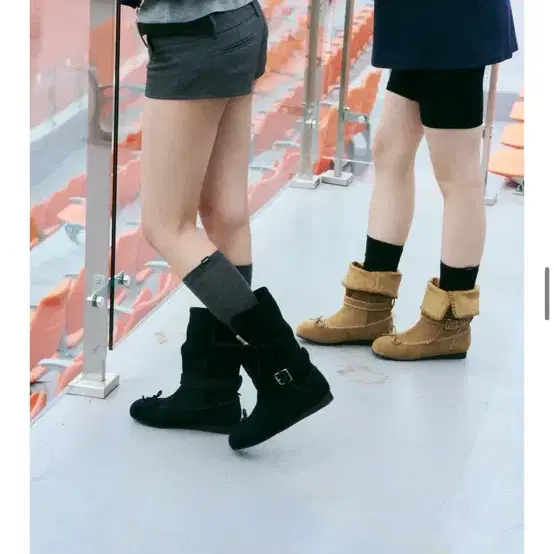 KIHO 기호 스웨이드 보우 부츠