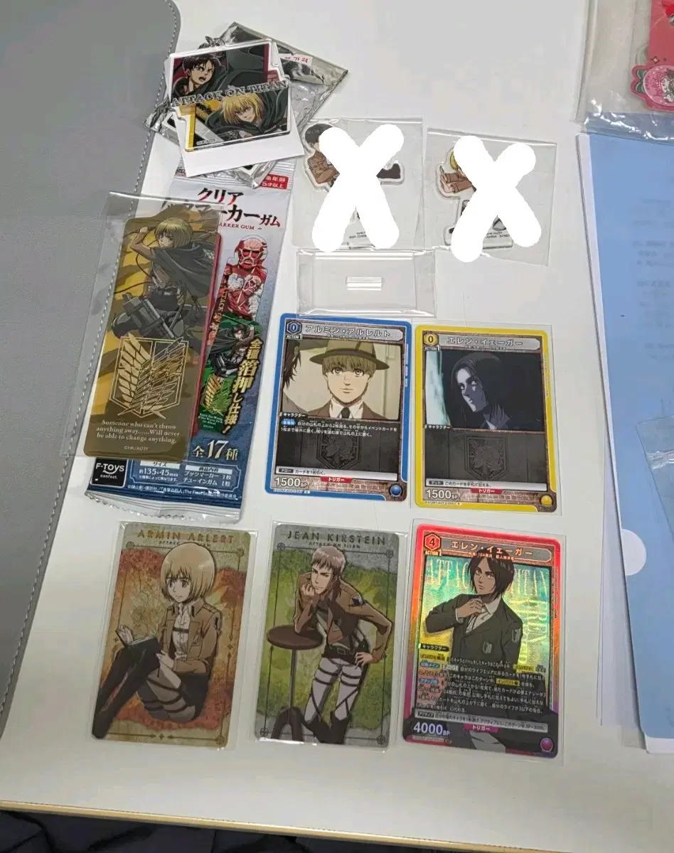 (추가)진격의거인 아르민 에렌 위주 굿즈처분 지류 책갈피 아크릴 키링
