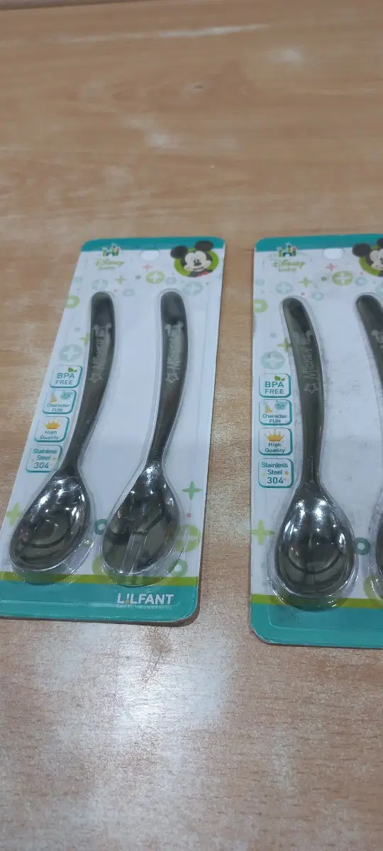 2세트) 릴팡 미키마우스 아동용 스푼세트 고전팬시