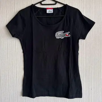 빅 로고 LACOSTE 라코스테 반팔 T셔츠 블랙 로고 자수