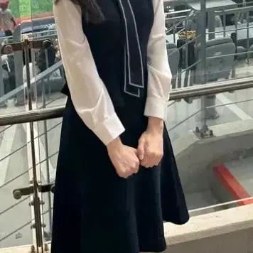 [세트] 케네스레이디 타이넥셔츠+머메이드스커트 네이비