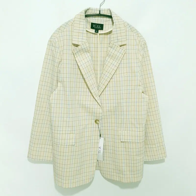 VOLL 체크 린넨 자켓 88_S2425