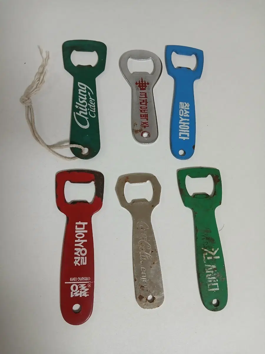칠성사이다.코카콜라.크라운맥주.킨사이다 병따개 6개 세트