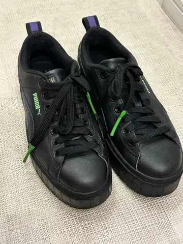 [ 23cm ] PUMA 푸마 MAYZE 메이즈 통굽 스니커즈 블랙 가죽