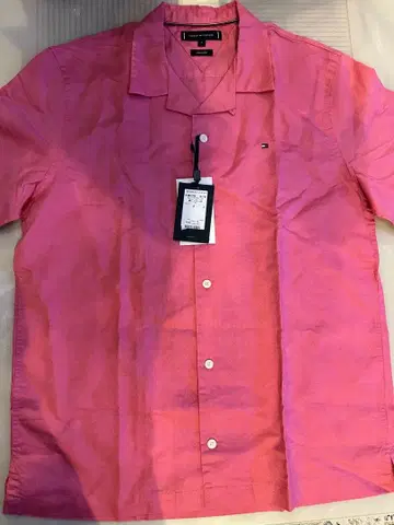 TOMMY HILFIGER 반팔 Y셔츠 핑크 M 사이즈 택 포함 새상품