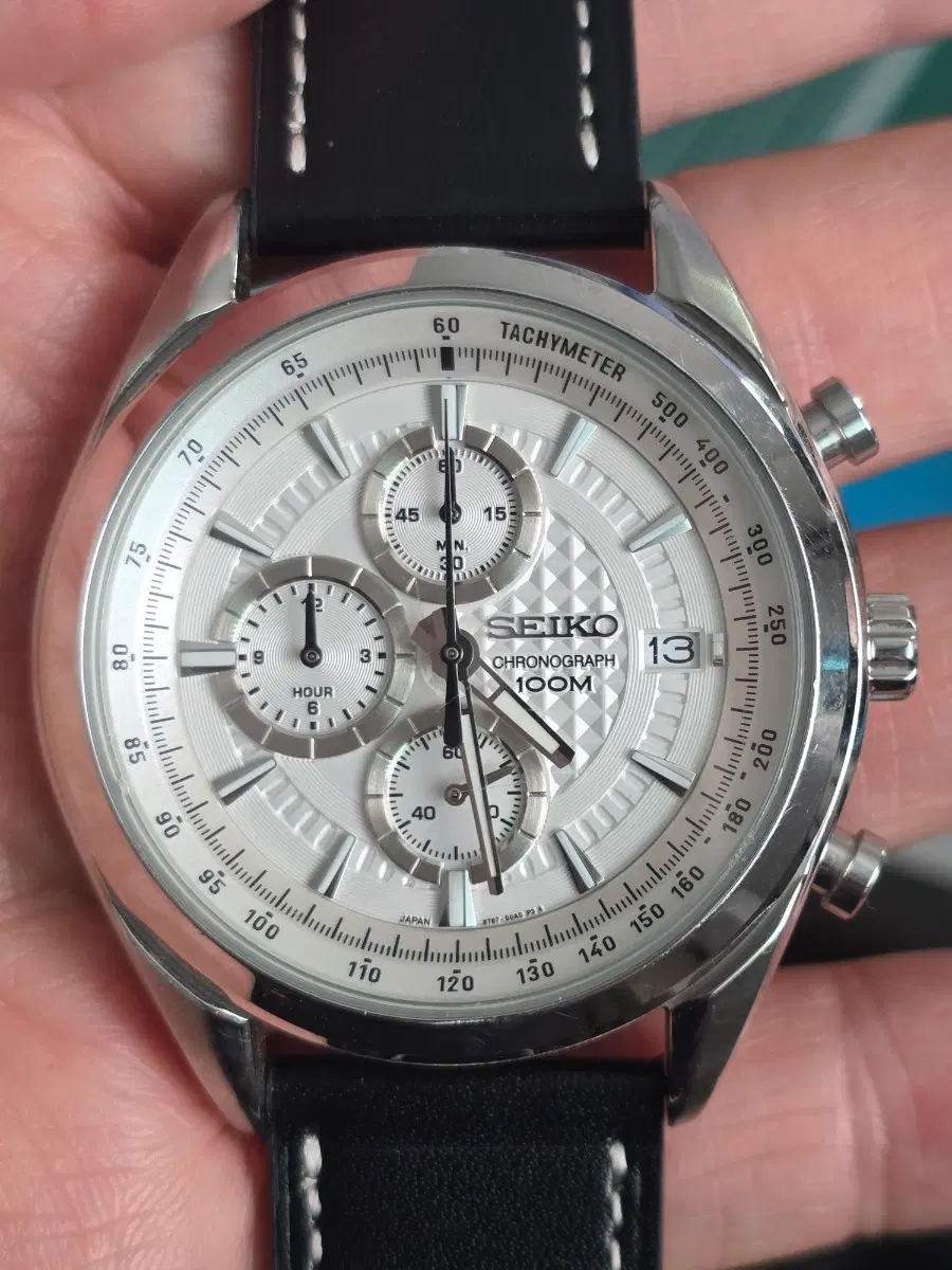 세이코 (SEIKO) 크로노 그래프 SSB173P1 실버/화이트 시계