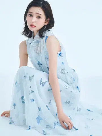 택 포함 HANAE MORI CELFORD 버터플라이 프린트 원피스 38