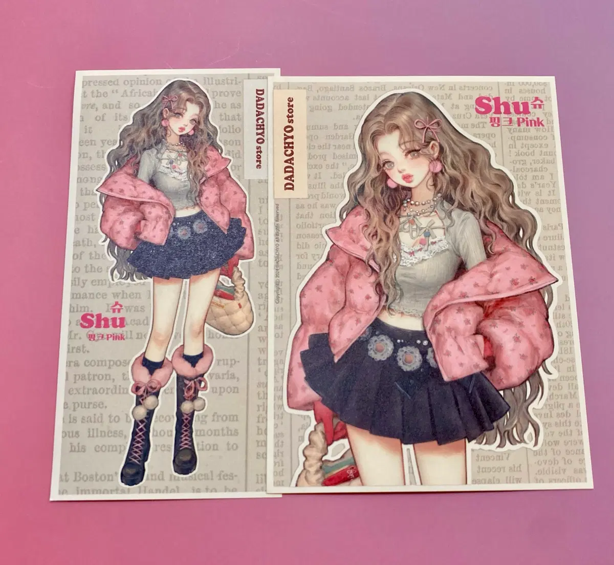 [인스] 다다쵸 인물 스티커 (슈 핑크)