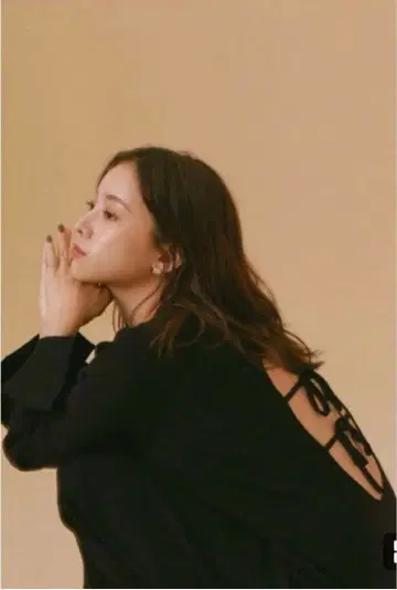 [ RIELLE riche 백 오픈 리브 니트 롱 원피스 블랙
