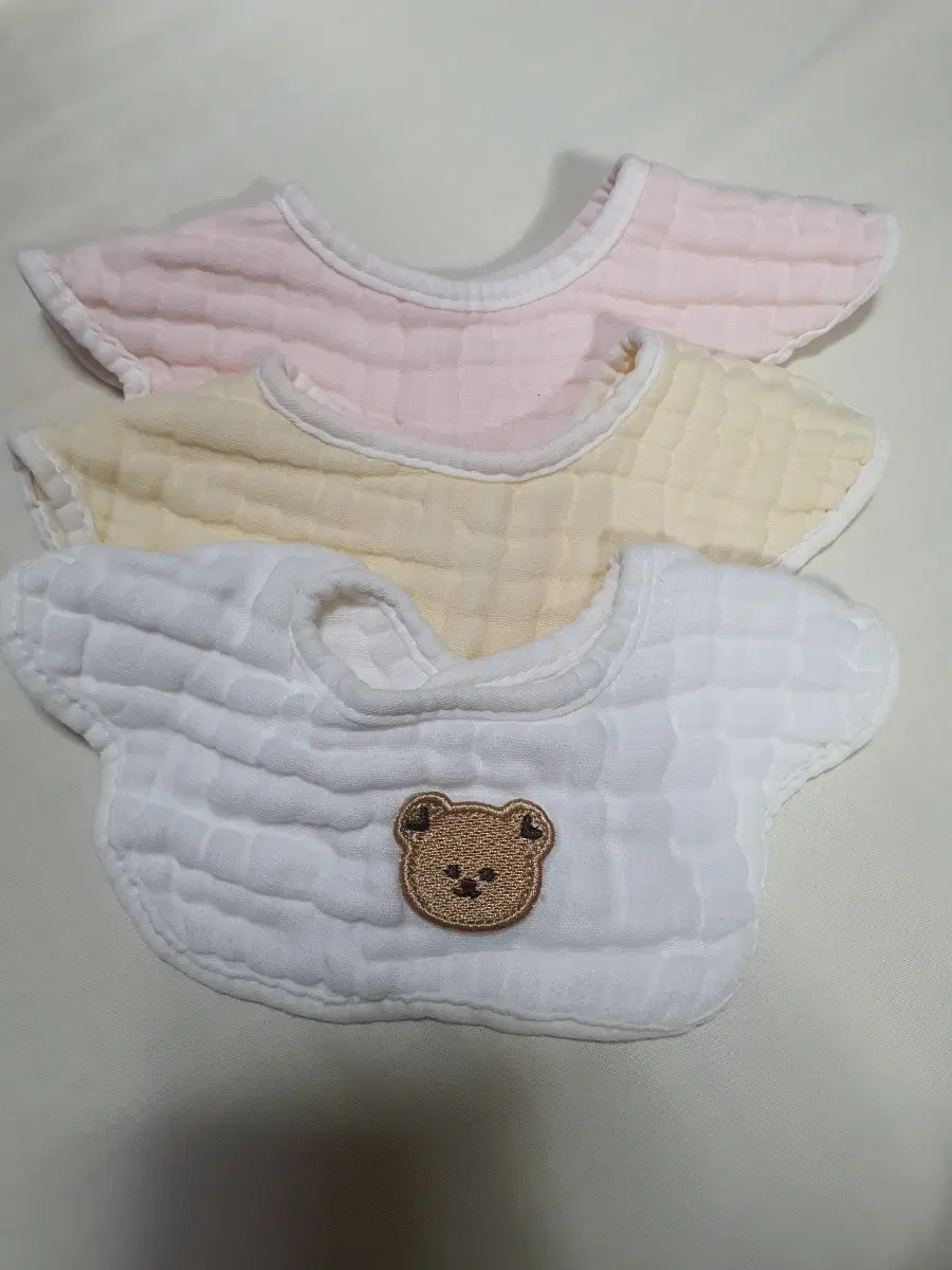 곰돌이 거즈 턱받이 3종 세트