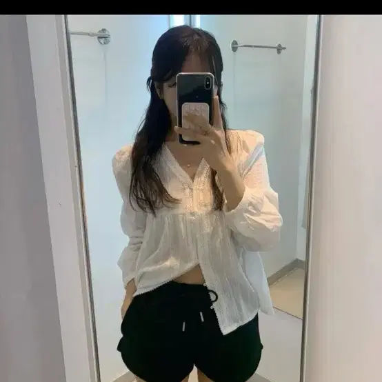 모로마켓 레이스 블라우스