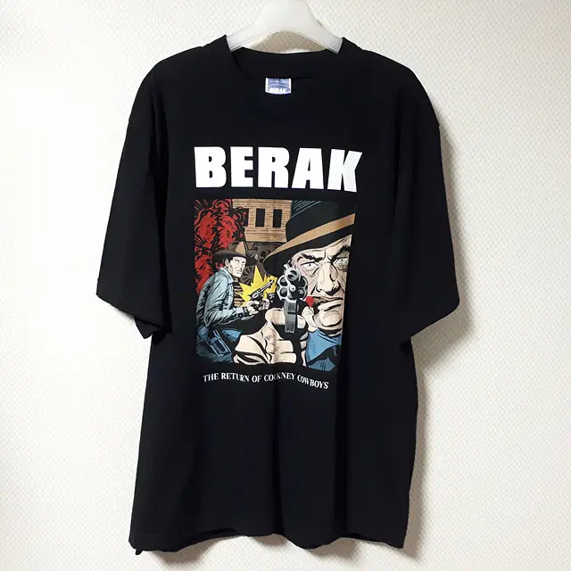 L/BERAK 블랙 프린팅 반팔 티셔츠/1615/상의