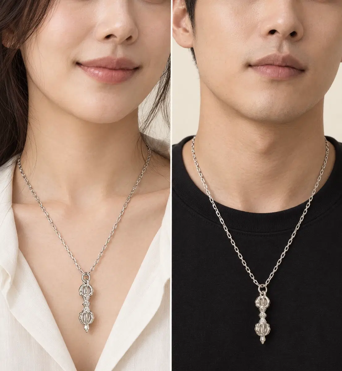 금광저 은 목걸이 S925 백금도금