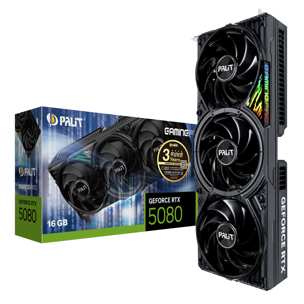 PALIT 지포스 RTX 5080 GAMINGPRO D7 16GB 이엠텍 미개봉 새제품