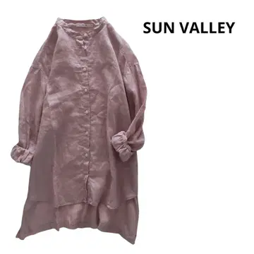 [새상품급] SUNVALLEY 셔츠 롱 기장 겉옷 린넨 핑크 루즈핏 M