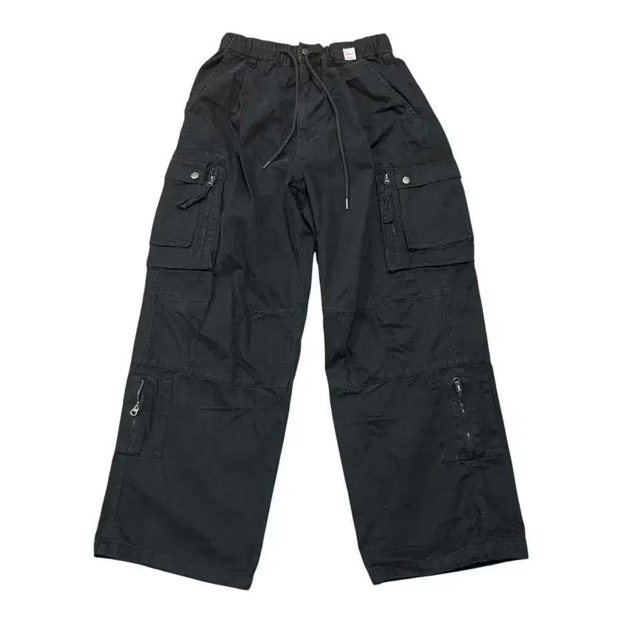 (바배) CUFF 커프 멀티 포켓 와이드 블랙 카고 팬츠