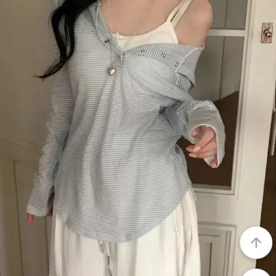 시스루 후드 긴팔티