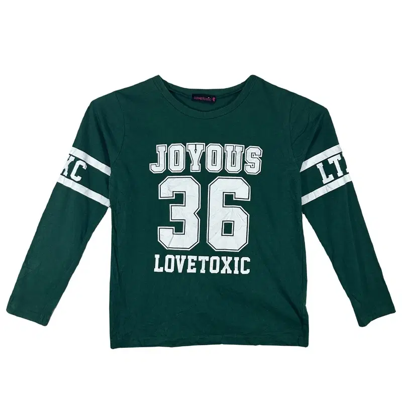 LOVETOXIC 키즈 초등 그린 넘버링 긴팔 티 [S(140)] 폴리에스터 혼방