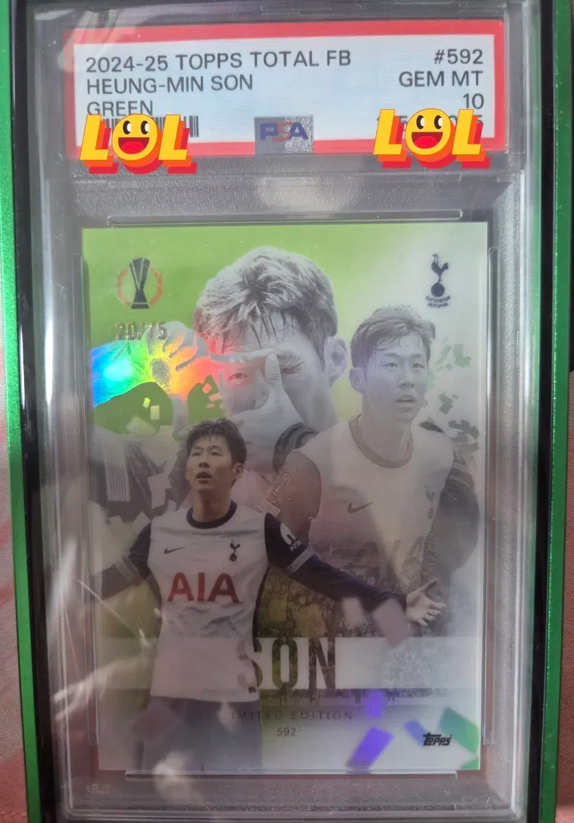 2024-25 토트넘 손흥민 그린 에디션 카드 20/75 psa10