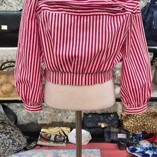 ZARA 자라 면 혼방 오프숄더 크롭 블라우스 55