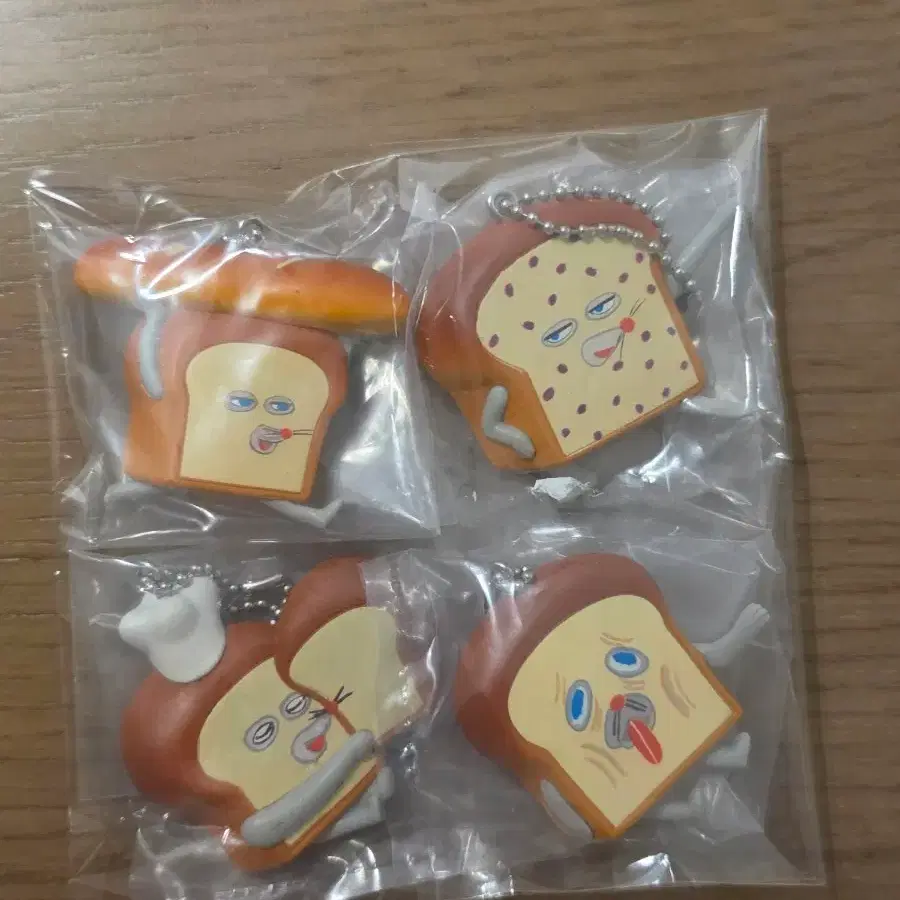 빵 캐릭터 키링 4종 세트 가챠