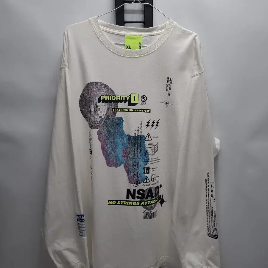 NSAD 긴팔 티셔츠 롱슬리브 화이트 XL