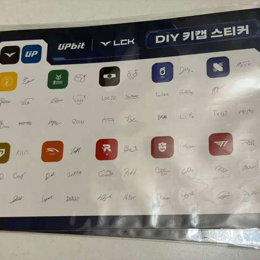 LCK 팬페스타 업비트 DIY 키캡 사인 스티커