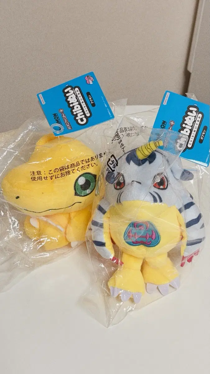 디지몬 아구몬 파피몬 치비 인형 세트