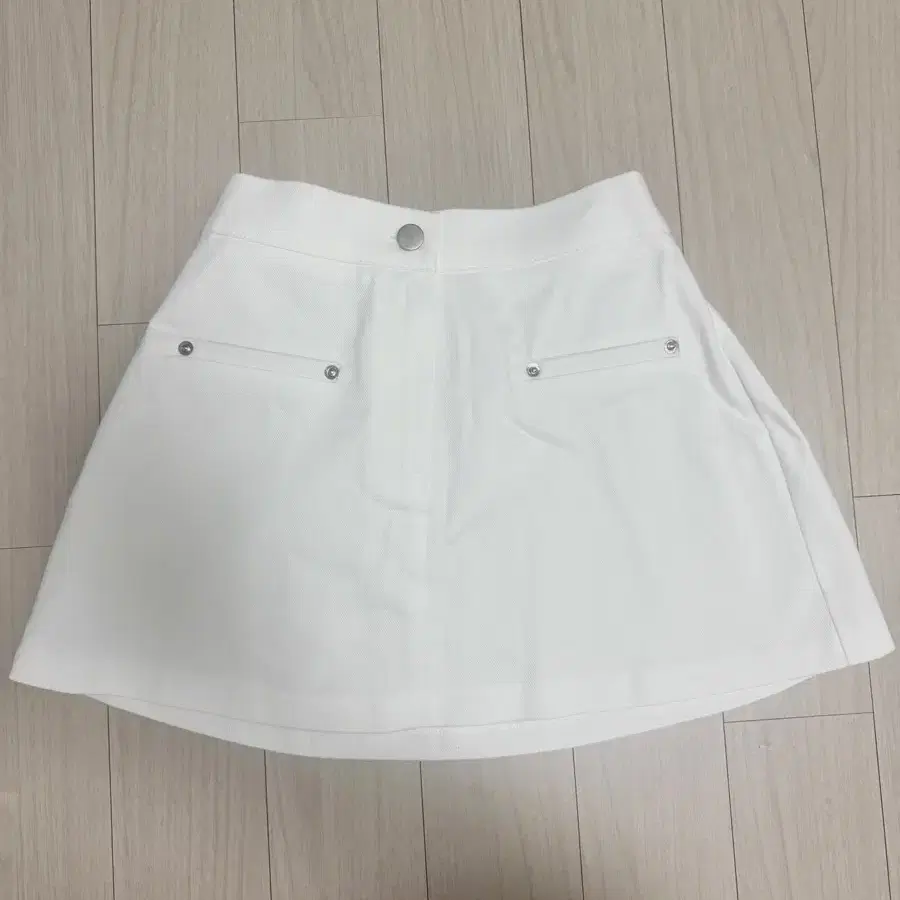 아이보리 A라인 미니 스커트