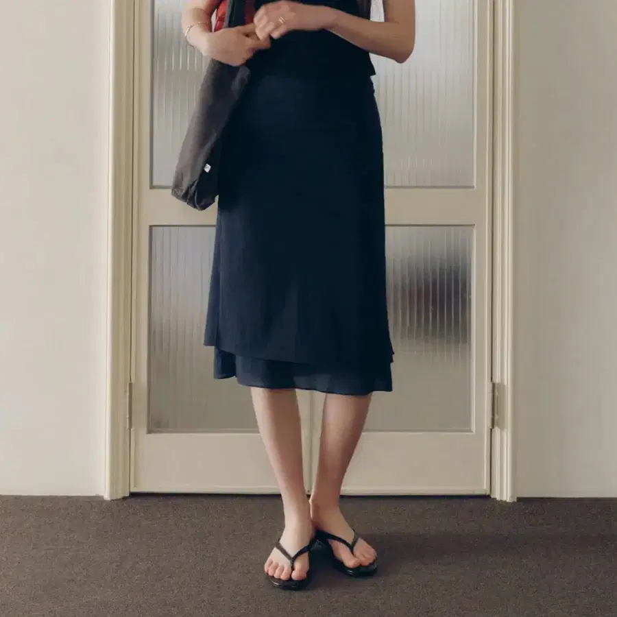 [새상품] Fyeo 포유온 포유어아이즈온리 Caron Sheer Layered Skirt