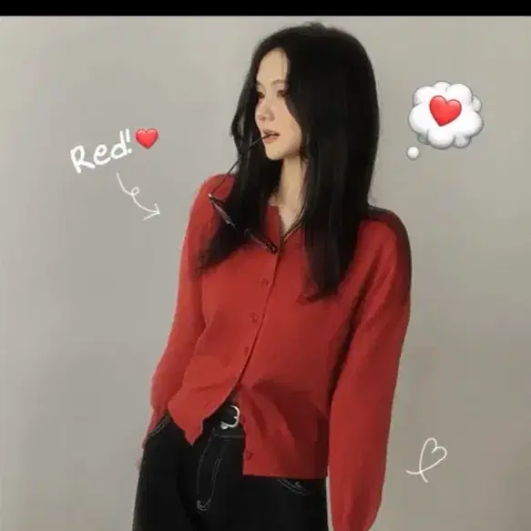 빨간색 가디건(봄,여름용)