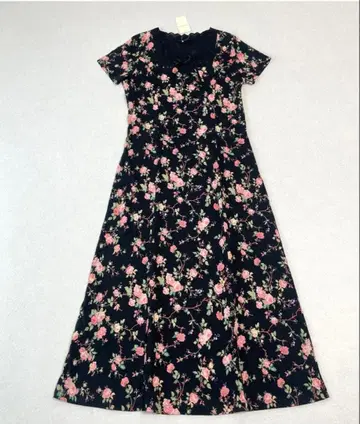 LAURA ASHLEY 꽃무늬 반팔 롱 원피스 11호