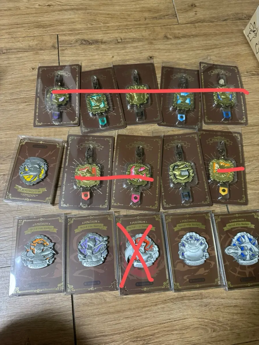 포켓몬 ETERNAL ANTIQUE METAL 메탈 핀뱃지, 메탈 키링 블래키, 피카츄, 팬텀, 망나뇽 , 뮤츠, 루카리유