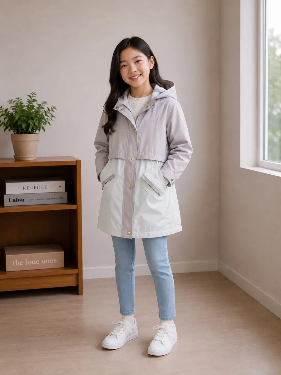 140사이즈 닥스키즈리틀 트렌치코트 정품 베이지색 내피포함