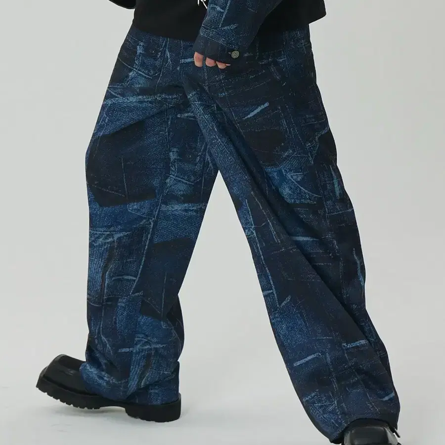 메종미네드 BLUE WAVE PRINTING PANTS 팬츠 바지 48