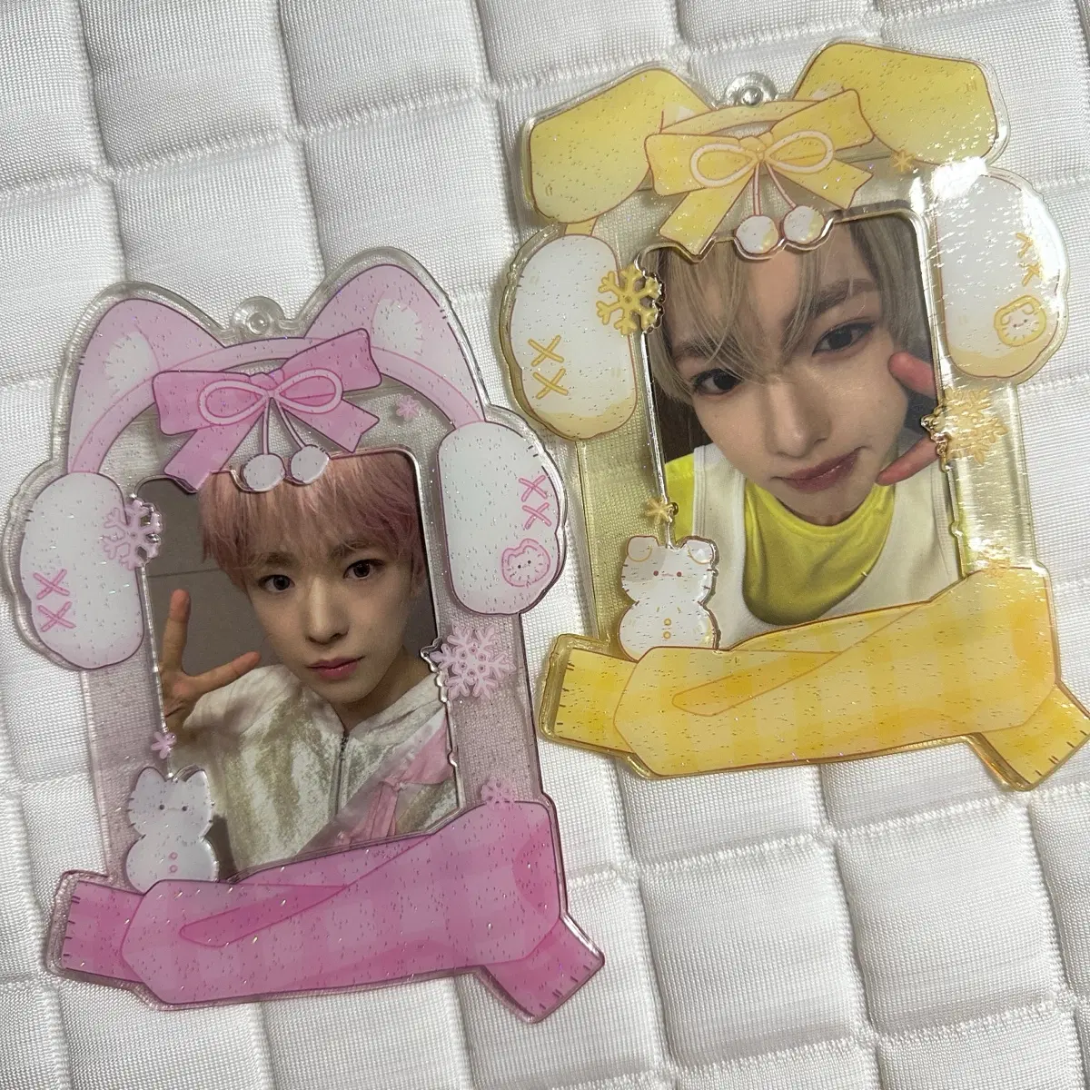 Pvc 아크릴 포카홀더 고양이 귀도리 목도리