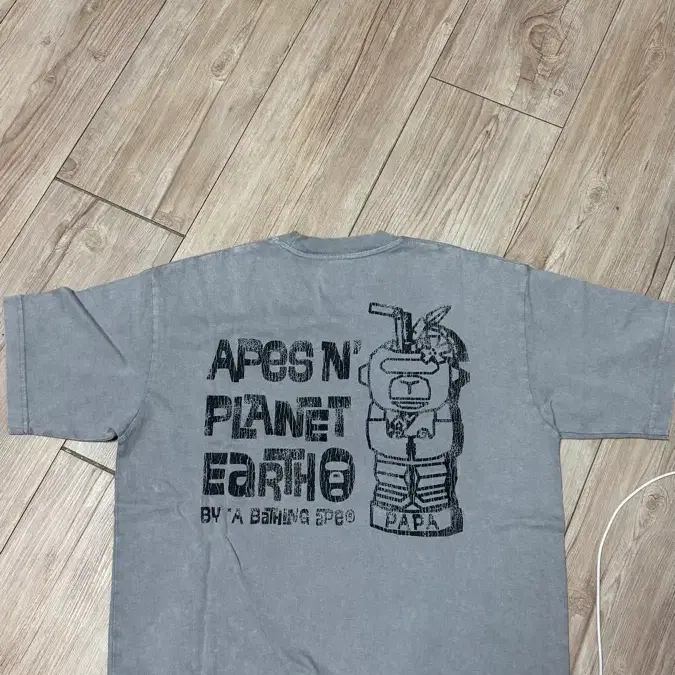 AAPE 플래닛 어스 반팔티 그레이