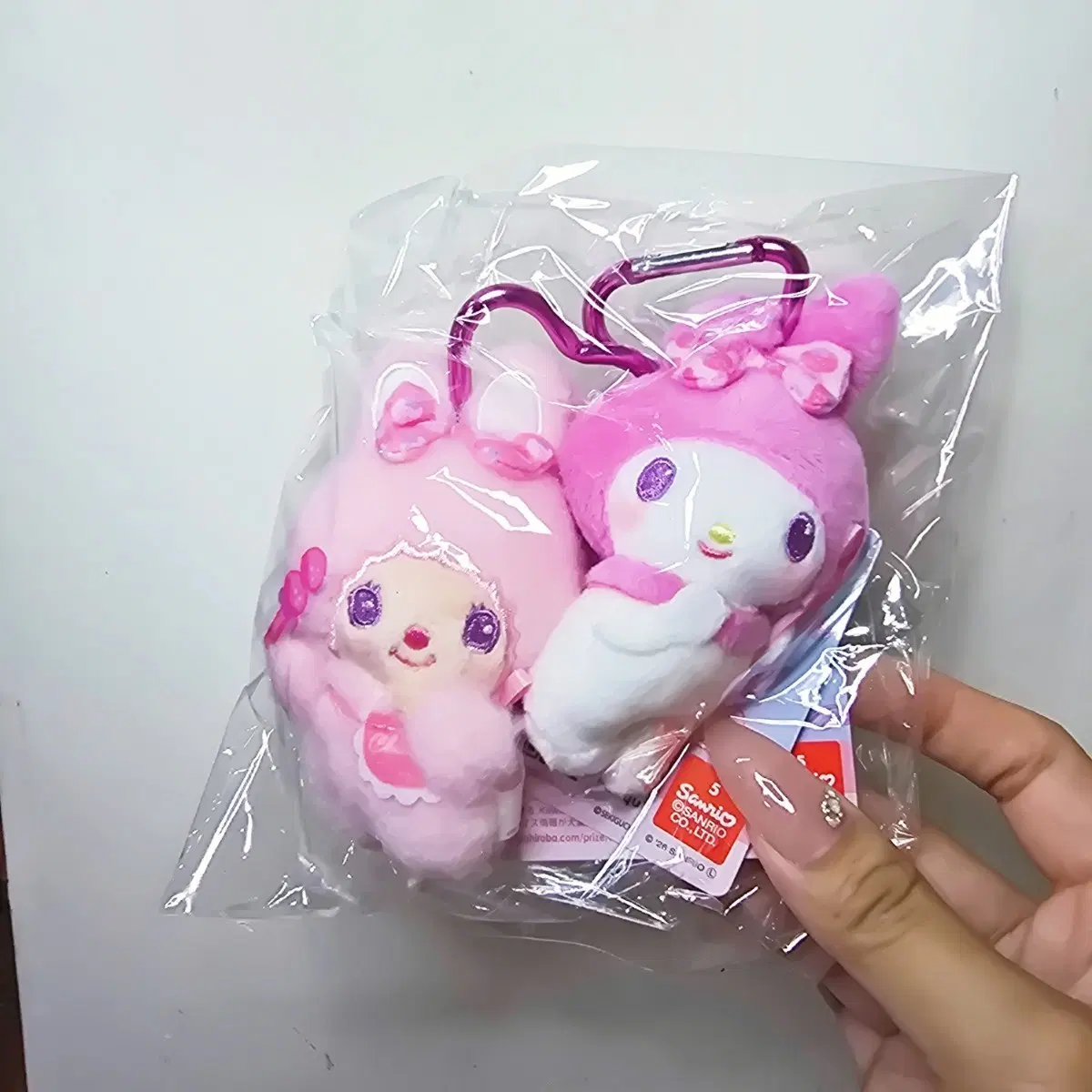 마이멜로디 몬치치 치무탄 콜라보 리본 마스코트 키링 세트