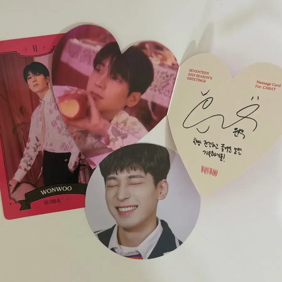 세븐틴 원우 2023 시즌그리팅 시그 포카 포토카드 메세지카드 양도