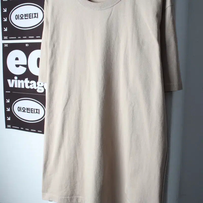 (2XL) 유니클로 반팔 티셔츠 빅사이즈 U라인 베이지 무지-H36922