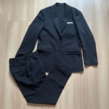[ 미사용급 ] UNIQLO 감동 셋업 자켓 팬츠 블랙 S