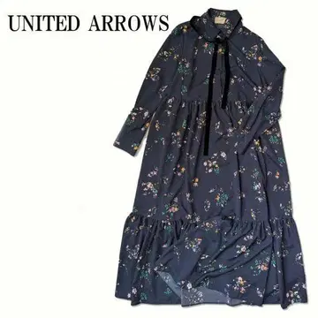 UNITED ARROWS 유나이티드 애로우즈 네이비 꽃무늬 원피스